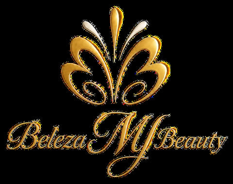 Beleza My Beauty logo featuring a gold crown with decorative petals and elegant script text on black background