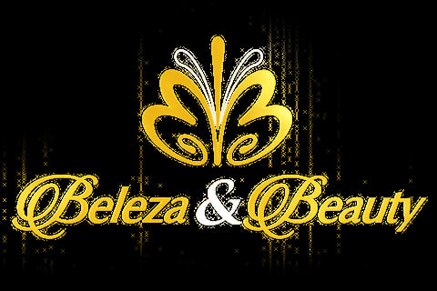 Beleza and Beauty logo with golden decorative crown emblem