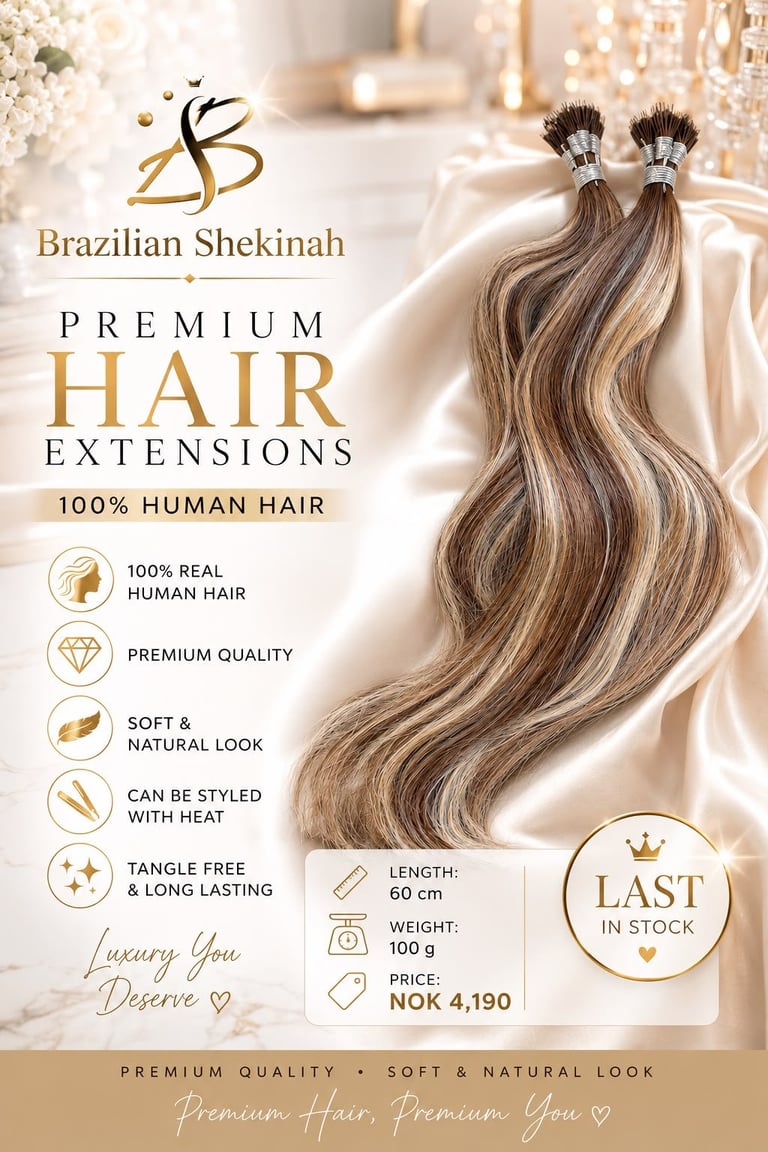 Hair Extensions med 100 % ekte menneskehår hos Beleza MJ Beauty i Bergen